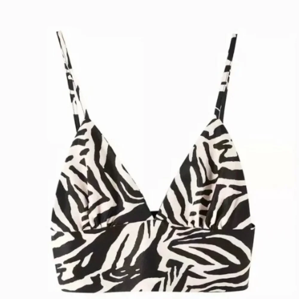Zara Zebra Print crop Top Bralette with adjustable straps - Small - Picture 5 of 15